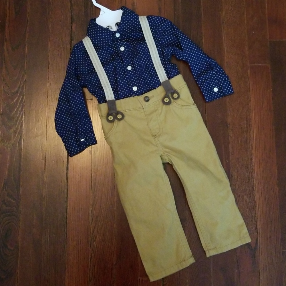 18 month boys suspender outfit